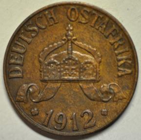 World Coins - German East Africa; Bronze Heller 1912-J