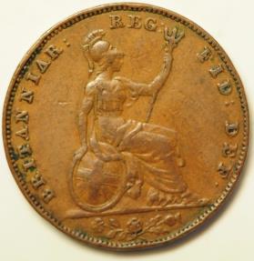 World Coins - Great Britain Copper Farthing 1853