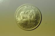 World Coins - Cook Islands; Silver Crown - 50 Dollars 1990 - Endengered World Wildlife - African Elephant