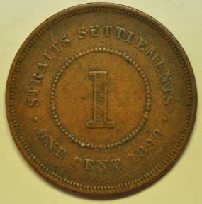 World Coins - Straits Settlements Bronze Cent 1890