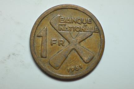 World Coins - Katanga - former Province of a Belgian Congo; Franc 1961