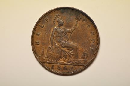World Coins - Great Britain; 1/2 Penny 1862
