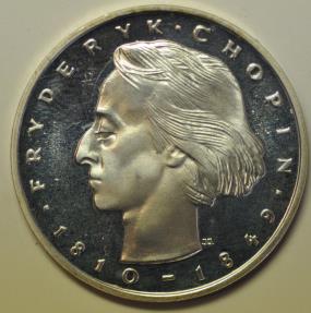 World Coins - Poland Silver 50 Zlotych 1972 MW  Fryderyk Chopin  PROOF