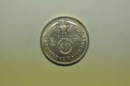 World Coins - Germany Third Reich; Silver 2 Reichsmark  1938 B