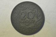 World Coins - Poland - German occupation WWII; Zinc 20 Groszy 1923