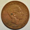World Coins - Spain 10 Centimos 1877 OM