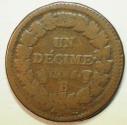 World Coins - France Bronze Decime LAN 5 - B (1796 - 1797)