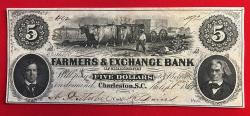 World Coins - Farmers & Exchange Bank of Charleston South Carolina 5 Dollars 1861
