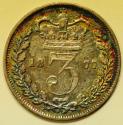 World Coins - Great Britain Silver 3 Pence 1877