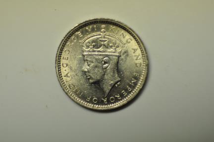 World Coins - Hong Kong; Silver 5 Cents 1939-H  BU