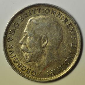 World Coins - Great Britain; Silver 3 Pence 1918