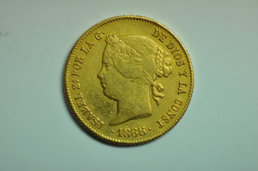 Philippines; Gold 4 Pesos 1868 | Asian and Middle Eastern Coins