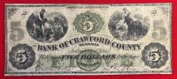 World Coins - Meadville The Bank of Crawford County Pennsylvania 5 Dollars 1863