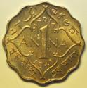 World Coins - British India Anna 1941 (b) UNC
