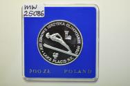 World Coins - Poland; Silver 200 Zlotych 1980-MW Winter Olympics Lake Placid - with torch PROOF
