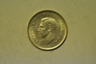 World Coins - South Africa; Silver 3 Pence 1945/3   UNC