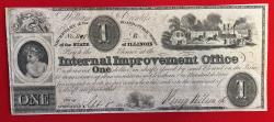 World Coins - Springfield Illinois Internal Improvement Office 1 Dollar 1840