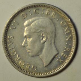 World Coins - Great Britain; Silver 6 Pence 1943