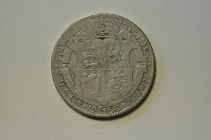 World Coins - Great Britain; Silver 1/2 Crown 1923
