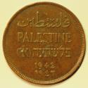 World Coins - Palestine Bronze 2 Mils 1942   XF