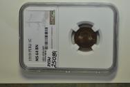World Coins - Peru; Bronze Centavo 1919 (P)  NGC MS64 BN