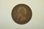 World Coins - France; 5 Centimes 1857-A
