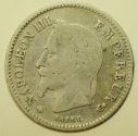 World Coins - France Silver 20 Centimes 1868-A