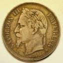World Coins - France Silver Crown - 5 Francs 1868-BB