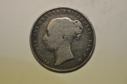 World Coins - Great Britain; Silver Shilling 1856