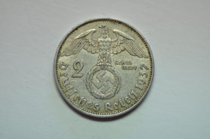 Germany; Silver 2 Reichsmark 1937-A | European Coins
