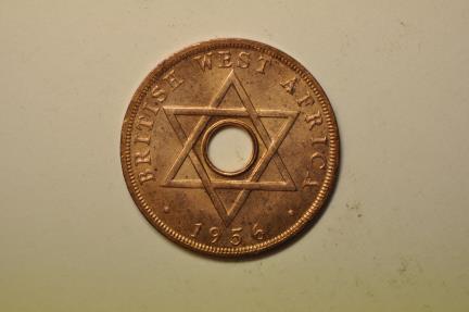 World Coins - British West Africa;  Bronze Penny 1956-KN  UNC