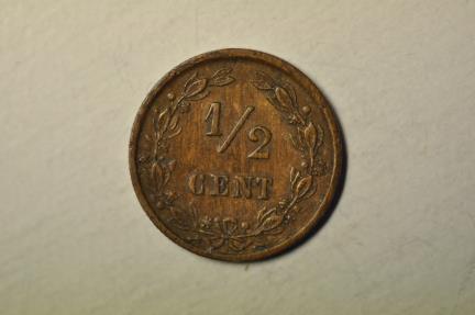 World Coins - Netherlands; 1/2 Cent 1884