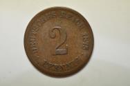 World Coins - Germany; 2 Pfennig 1875-J