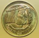 World Coins - Poland Silver Crown - 100 Zlotych 1966 MW  Millennium - Mieszko I & Dabrowka PROBA - Pattern  UNC