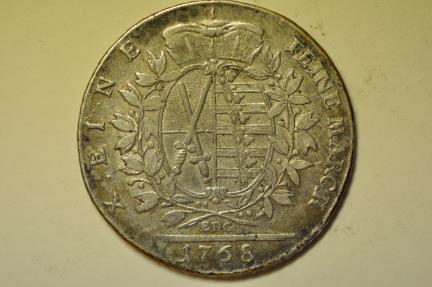 German States Saxony-albertine; Silver Thaler 1768-edc Scarce Date