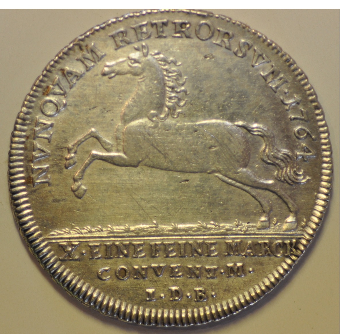 German States Brunswick- Wolfenbuttel; Silver Thaler 1764-IDB XF