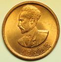 World Coins - Ethiopia  Copper 10 Cents EE1936 (1943-44)   Red UNC