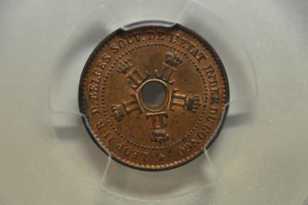 World Coins - Congo Free State; Centime 1887  PCGS MS63 BN