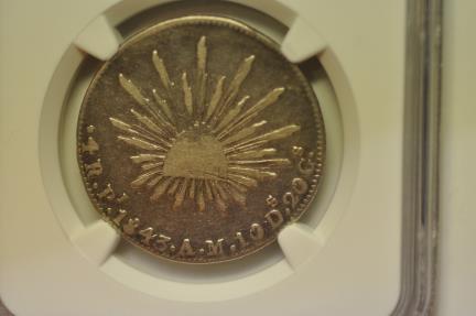 World Coins - Mexico; Silver 4 Reales 1843 PI A.M.  NGC VF20