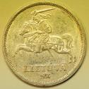 World Coins - Lithuania Silver 5 Litai 1936 Dr. Jonas Bosanavicius