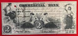 World Coins - State of Indiana Commercial Bank 2 Dollars 1858