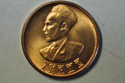 World Coins - Ethiopia; Copper Cent EE1936 (1943-44)  Red UNC