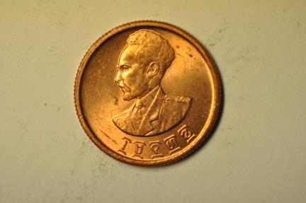 World Coins - Ethiopia; Copper 10 Cents EE1936 (1943-44)  Red Unc