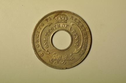 World Coins - British West Africa; 1/10 Penny 1944