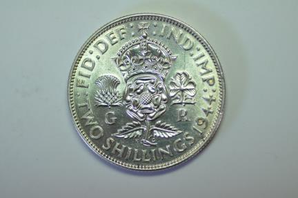 World Coins - Great Britain; Silver Florin 1944  BU