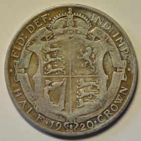 World Coins - Great Britain; Silver 1/2 Crown 1920