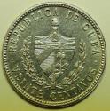 World Coins - Cuba; Silver 20 Centavos 1948