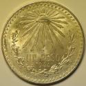 World Coins - Mexico; Silver Peso 1944   UNC
