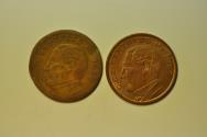 World Coins - Mexico; 2 Coins Lot - 10 Centavos 1957 Mo - 2 Different Dies 23 & 23.5 mm