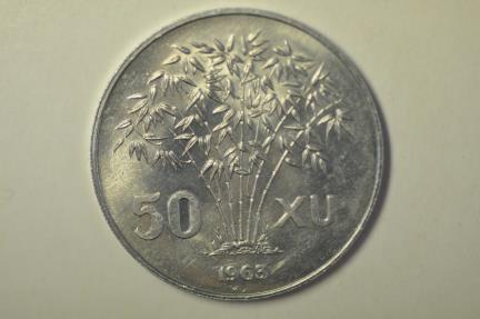 World Coins - South Vietnam; 50 Xu 1963  Ngo Dihn Diem  UNC